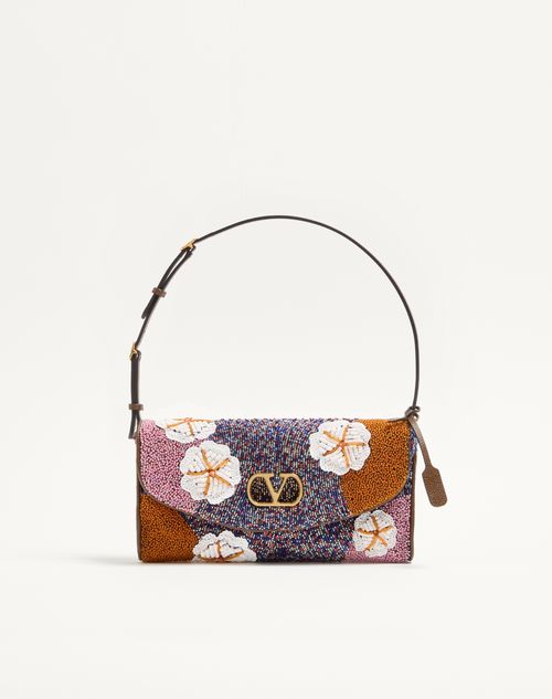 Valentino Garavani - Valentino Garavani Devain Small Embroidered Shoulder Bag - Multicolour - Woman - Shoulder Bags